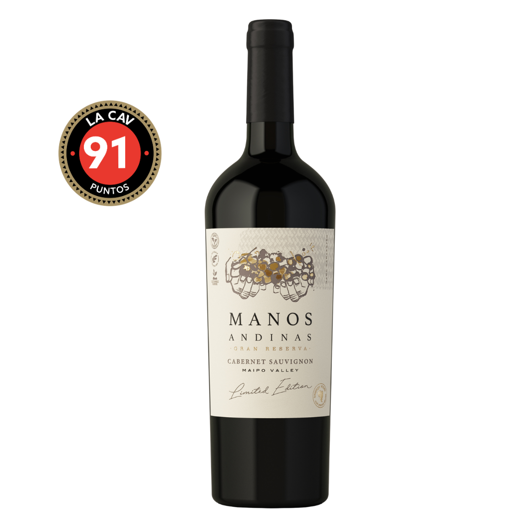 VINO CABERNET SAUVIGNON LIMITED EDITION ALTO MAIPO MANOS ANDINAS 91 PTS
